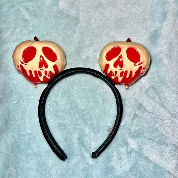 Rare Retired HTF Disney 2015 Glow in the Dark Poisonous Apple ears headband - Picture 5 of 12